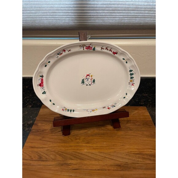 Pfaltzgraff Snow Village Oval Serving Platter - Picture 1 of 7